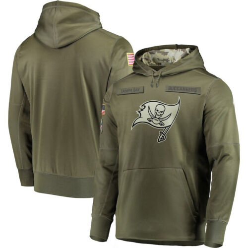 2020 Men's Tampa Bay Buccaneers Olive Salute to Service Sideline Therma Hoodie 