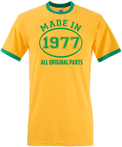 42nd Birthday Made In Year 1977 All Original Parts Tshirt Dad Grandad Father