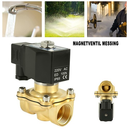 Magnetventil Messing 1//2/" 230V AC 0-10 bar Viton NC Stromlos geschlossen CHE