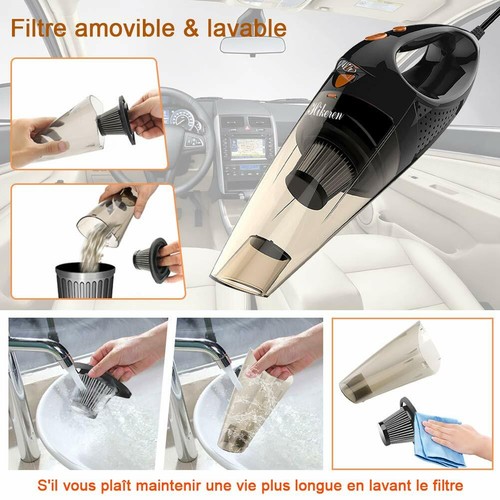 Aspirateur Pour Voiture Hikeren 4500Pa Avec Filtre Hepa En Acier Inoxydable Aspi