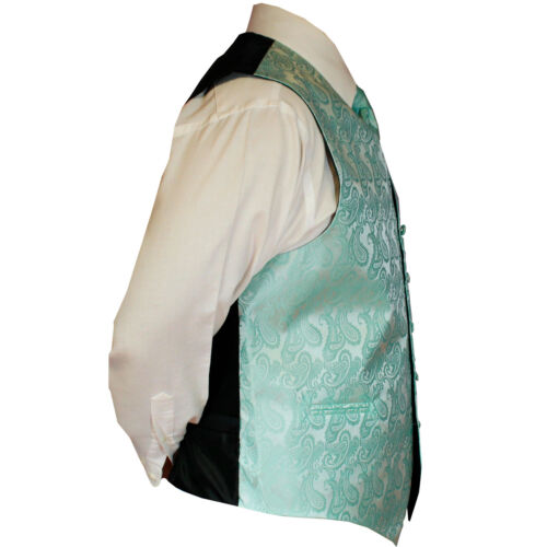 Aqua Vert XS À 6XL Cachemire Smoking Costume Robe Gilet /& Cravate Mouchoir