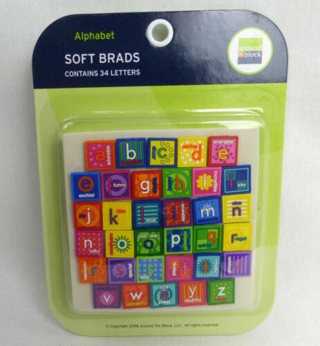 Alphabet Soft Brads Around the Block 34 Letters Scrapbooking Card Making New 