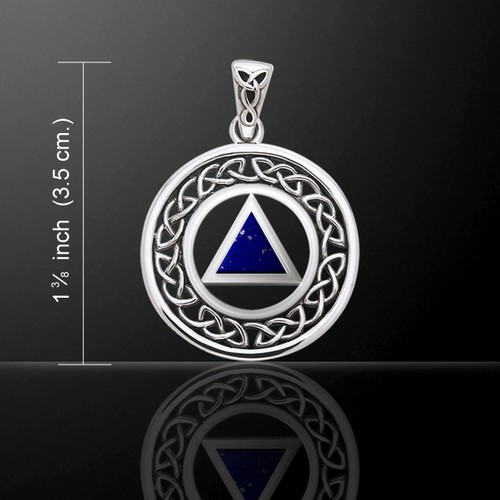 AA Recovery .925 Sterling Silver Pendant Choice of Gemstone by Peter Stone