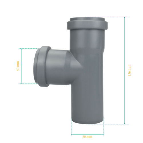 T-Stück Kunststoff HT-Rohr Installation Abwasser 50 mm Grau Abzweig NEU