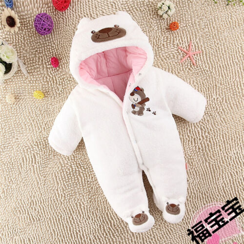 NEW Newborn Baby Warm Clothes Cartoon Romper Winter Outwear Sets Outfits