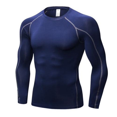 Mens Compression Legging Shirt Under Base Layers Workout Gym Manche Longue Wicking