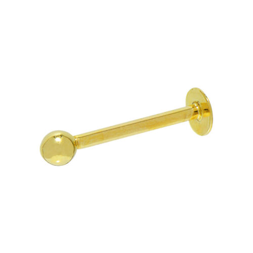 14K Solid Gold Labret Monroe Style Ball Stud (16 Gauge, 7/16&#034; Length)