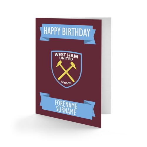 Personalised Greetings Card West Ham United F.C CREST