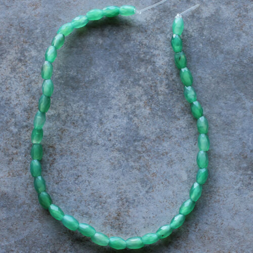 7x12mm Green Jade Faceted Barrel Loose Beads Gemstone Beads 15.5" Strand 