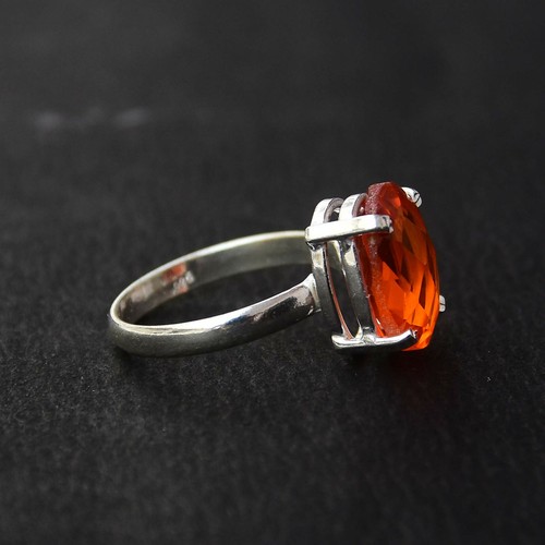Facted Ciirine Topaz Gemstone.925 Sterling Silver Trendy Stylish Ring All Size