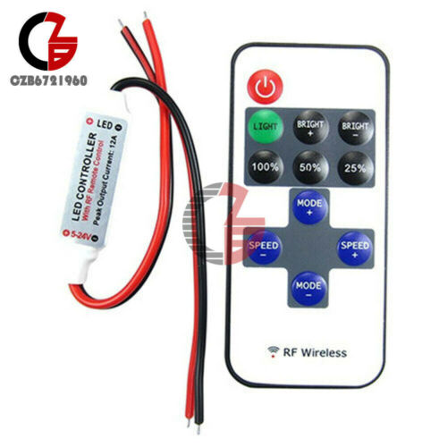 Mini 3 keys Dimmer Controller 12V RF Wireless Remote Switch Controller 