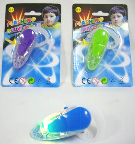 12 FLASHING BLUETOOTH TOY EAR PIECES pretend blue tooth cell phone kid play toys