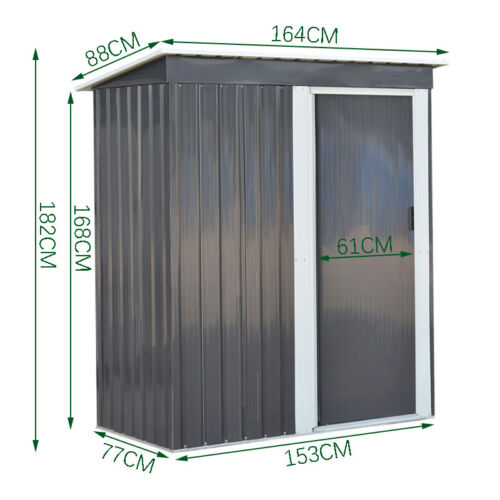 Pent/Apex Metal Roof Garden Shed Storage Unit Outdoor Large Tool Box &Base Floor 