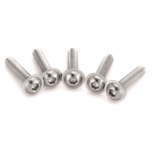 3mm//4mm//5mm//6mmØ Hex Socket Flange Button Washer Head Screw Stainless Steel