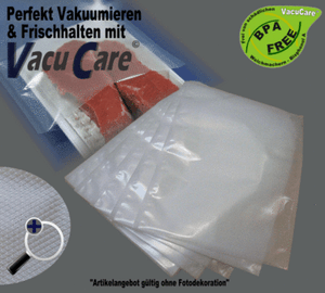 100 Vakuumbeutel 25 x 35cm Folienbeutel Vakuumtueten kräftige Struktur VacuCare