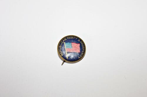 Vintage Republican Party & Prosperity American Flag Pin Button 5/8" 