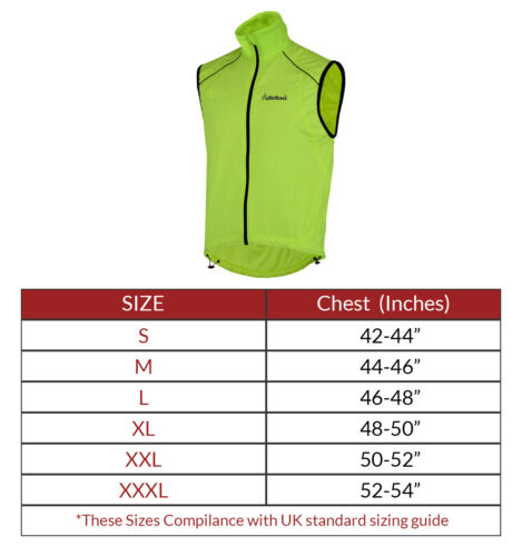 Didoo Mens Cycling Gilet Lightweight Wind Resistant Breathable Jacket Reflective 