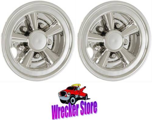 Set of 2-8" ABS 5 SPOKE CHROME PLATED MAG WHEEL COVER Dolly Trailer Mower 