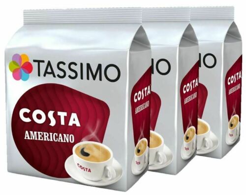 TASSIMO Costa Americano Coffee T Discs Pods 4/8/16/32/48/80/160 Drinks Free P&P! 