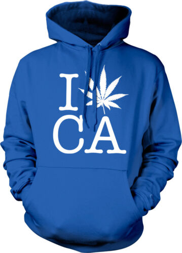 I Heart Love Pot Leaf CA California Marijuana Legal Weed THC 420 Hoodie Pullov