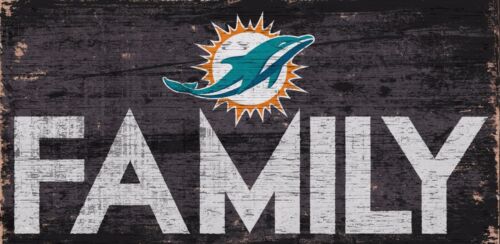 Miami Dolphins FAMILY Football Wood Sign NEW 12" x 6" Decoration Gift 