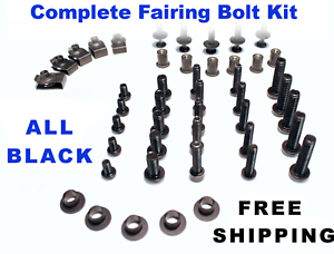 Complete Black Fairing Bolt Kit body screws for Suzuki GSX 600F 1994 1995 Katana