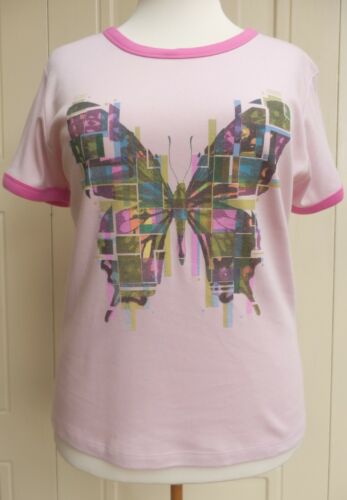 NEW Pink Butterfly Print Cotton T-Top SIZES 22 /& 24
