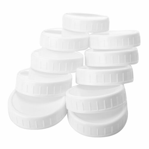 10Pc Plastic Unlined Ribbed Screw Lids Storage Cap for 70/86mm Mason Jar Canning 