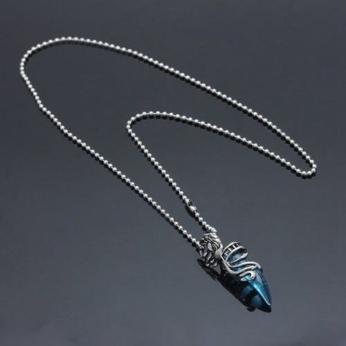 Vintage pour homme Crystal Wolf Titane Acier Collier Pendentif R3Q9
