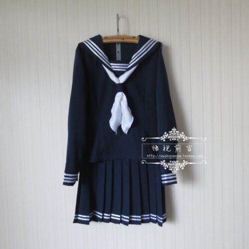 Japanese High School Student Girl JK Sailor Uniform Cosplay Costume Dress