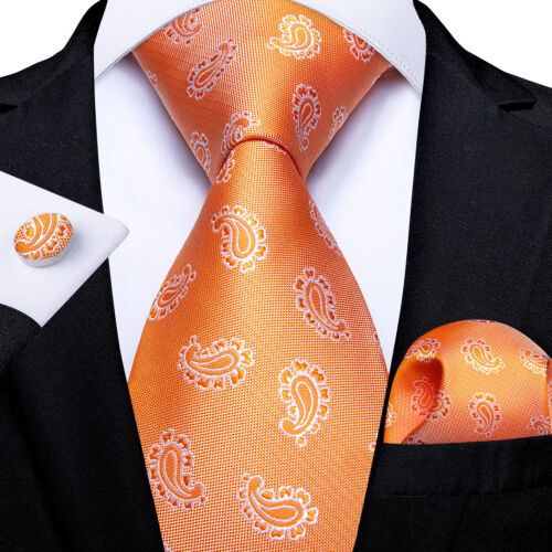 DiBanGu Silk Tie Set Mens Paisley Striped Plaids Necktie Pocket Square Cufflinks