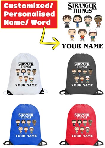 ST501 Personalised Stranger Things Drawstring Bag for PE School Swimming