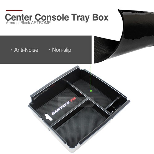 Armrest Storage Center Console Tray Box Black ARTROME for HYUNDAI 19 Santa Fe TM