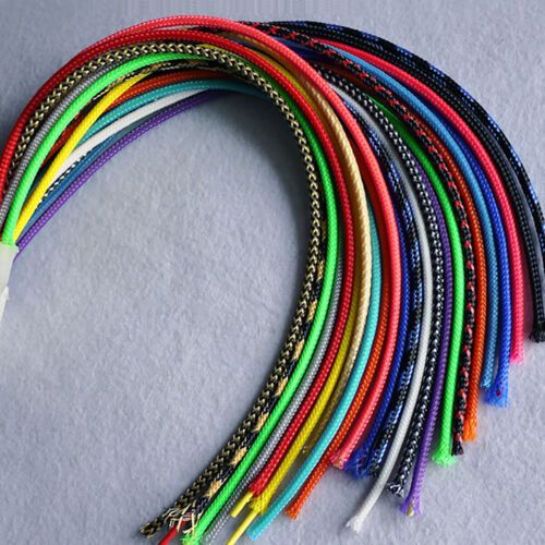 Black/&Silver Mixed PET Expandable Braided Tube Sleeving Sheath Cable Wire DIY