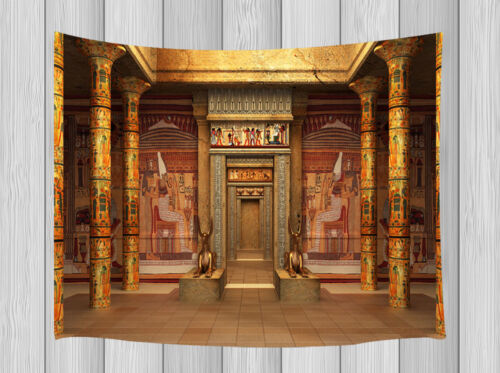 Egyptian Hall Temple Wall Hanging Decor Tapestry Bohemian Bedspread Throw Dorm