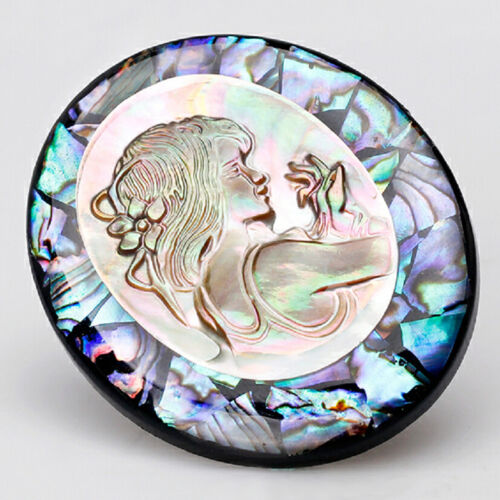 Natural Abalone Shell Cameo Broche Pin Banquet Mariage Broche Bridal Gifts _ A 