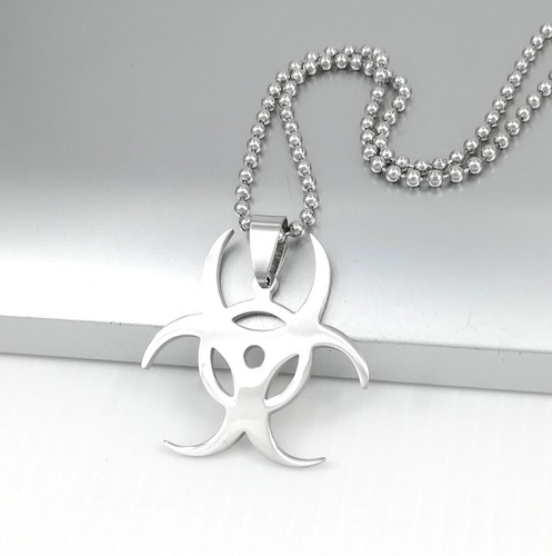 Silver Resident Evil Biohazard Poison Symbole Pendentif Homme 24/" Chaîne Collier Nouveau