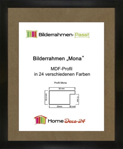Mona 35 x 50,5 cm Bilderrahmen Homedeco 24 Holzwerkstoff Wahl Farbe Verglasung 
