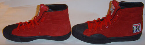 Vision Street Wear Zapatos De Gamuza años Skateboard Rojo Hi Tops-Talla 3 UK/4 Usa 