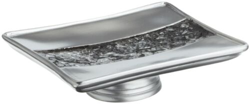 SILVER RESIN AND CRACKED ICE LOOK POPULAR BATH SINATRA SOAP DISH