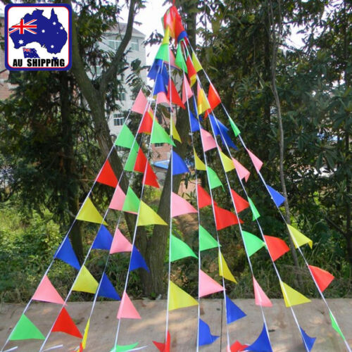 40m Multi-Coloured Flag String Banner Bunting Pennant Party Ceremony SFLA119 