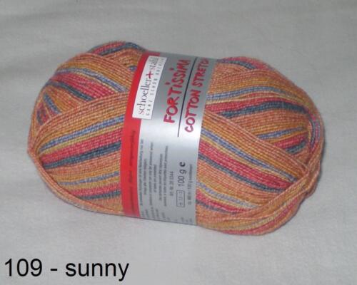 5,45 €/ 100 Gr Sock Yarn Fortissima Stripe Hype Cotton Stretch by Schoeller 