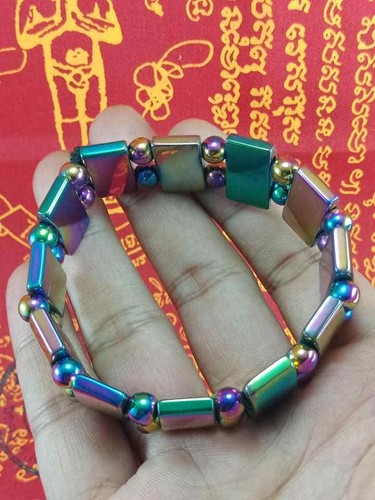SUPER RARE LEKLAI RAINBOW BRACELET LP SOMPORN POWERFUL PROTECT REAL THAI AMULET