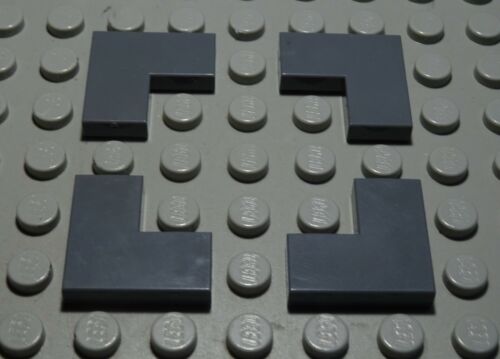 317 # Lego Fliese Kachel Ecke 1x2x2 new Dunkelgrau 4 Stück 