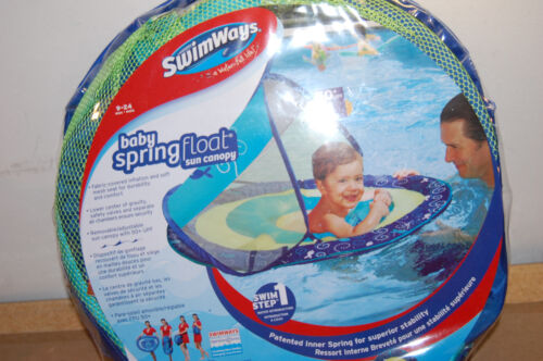 NIP SwimWays Sun Canopy Baby Spring Float hippo 9-24 months Pool summer