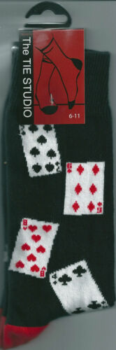 Playing Cards Hearts Clubs Diamonds Spades Unisex Novelty Ankle Socks Size 6-11
