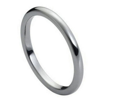 High Polished Tungsten Carbide 2mm Width Dome Traditional Wedding Ring Band R674 