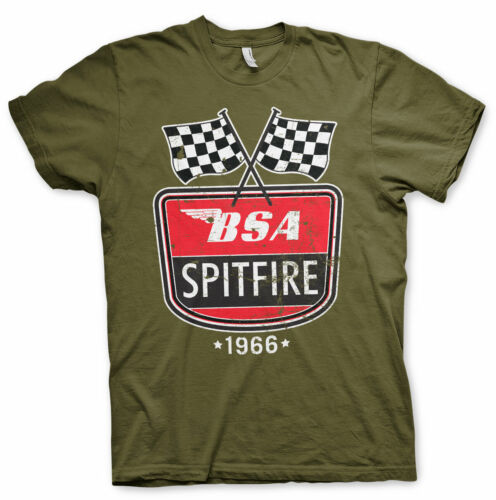 Officially Licensed B.S.A Motorcycles Spitfire 1966 Men's T-Shirt S-XXL Sizes 