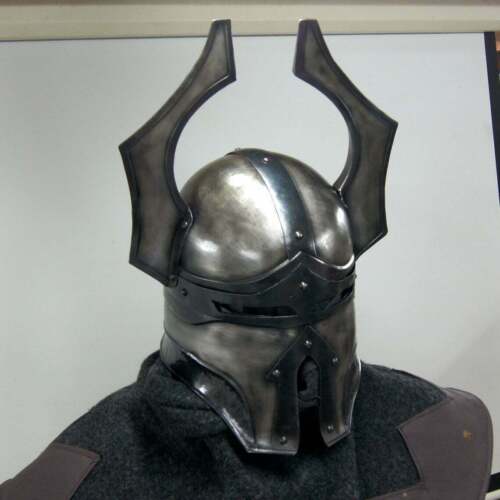 Blackened 18 Gauge Steel Medieval Warhammer Chaos Helmet
