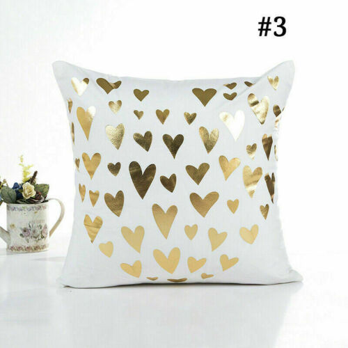 18/" Gold Printing Home Decor Sofa Throw Cushion Cover Letter Style Pillow Case